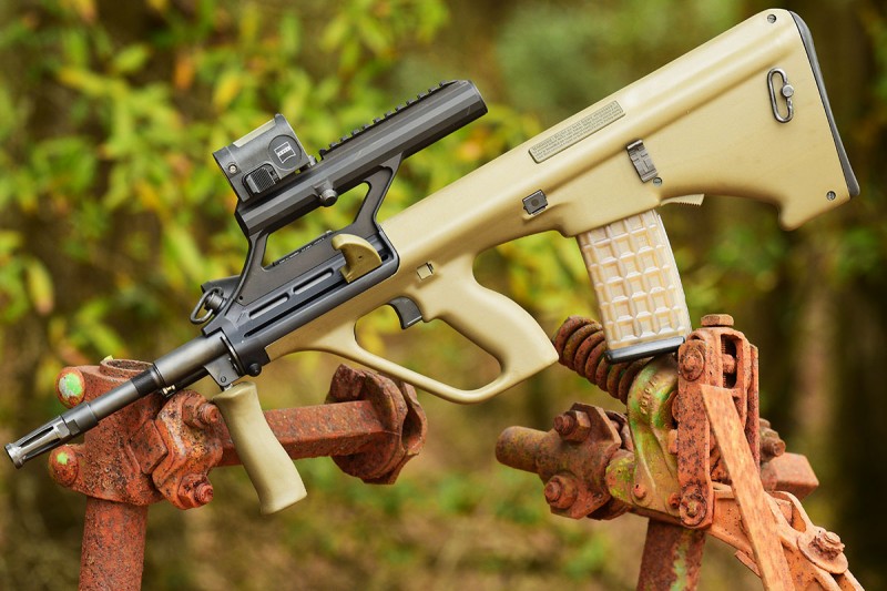 With nigh-indestructible magazines, integrated optic and foregrip, the Steyr AUG M1 is in a class of its own.