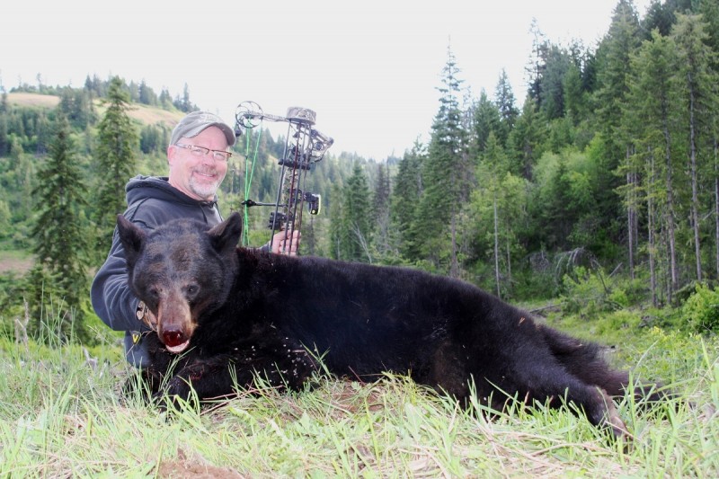 The author shot a nice representative bear on the first morning of his hunt, but if you hold out your chances of getting a big or color-phase bear are very good.