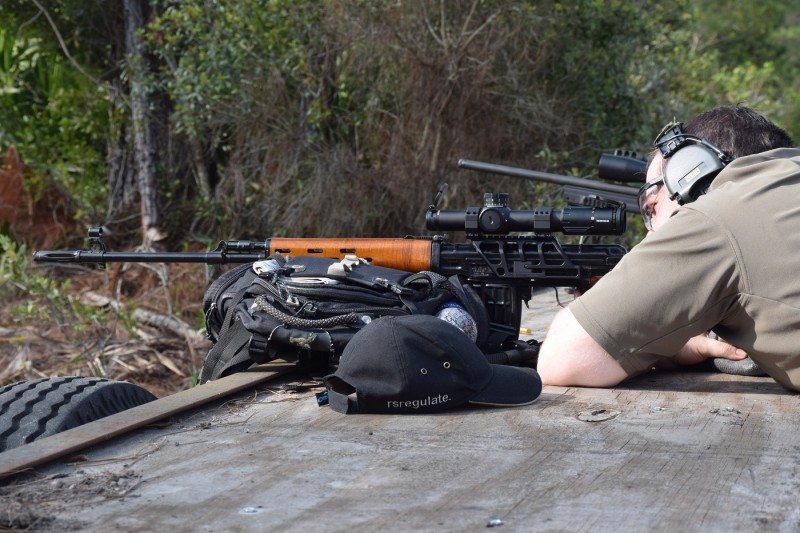 Scot takes aim with his NDM-86 featuring a prototype SVD-305. The one-piece mount allows users to equip their classic Combloc rifles with modern optics.