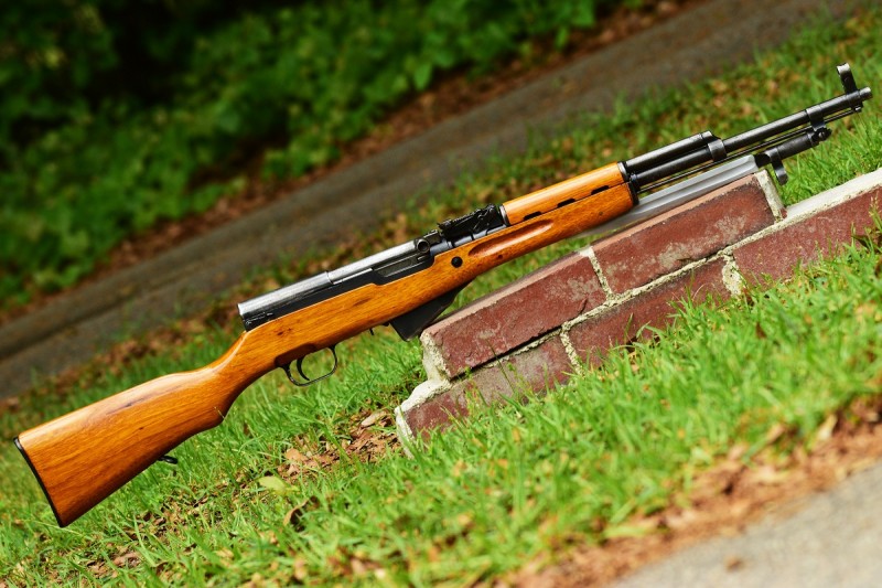 The SKS shoots the same 7.62x39 round as the AK-47/AKM family of firearms, but is perhaps less widespread.