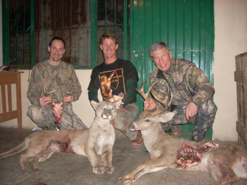 Harvests from the 2010 hunt. From left to right: Chris, David, and the author. Image courtesy Dennis Dunn.