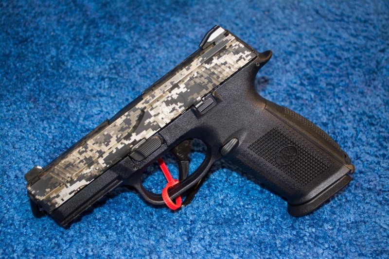 The FNS 9 with digital camo slide finish. 