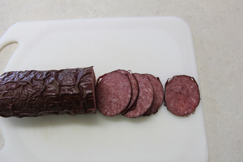 Game meat like this bear sausage is delicious and versatile. Bartering is a great way to spread it around and gain something of value in return. 