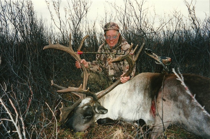 Dunn with his mountain caribou. Image courtesy Dennis Dunn.