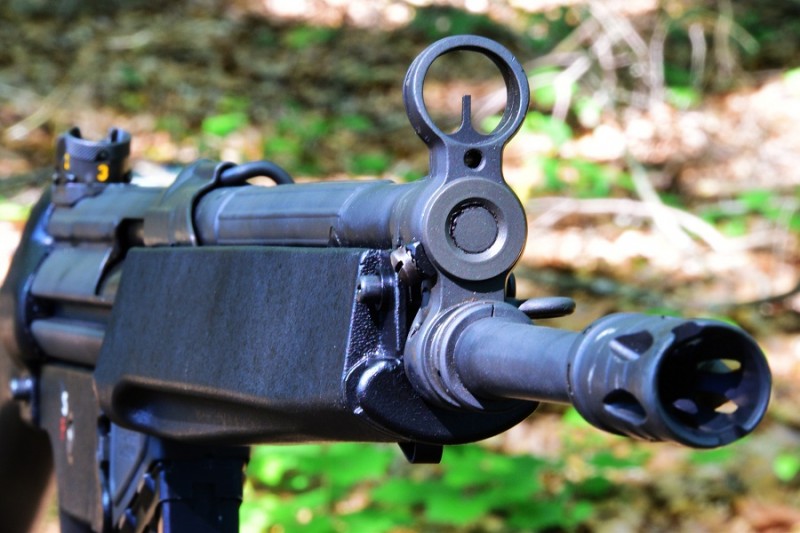 The C93's sights are also the typical HK-style post and drum.