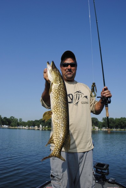 Anglers, like Mark Zona, fish deep for summer pike.
