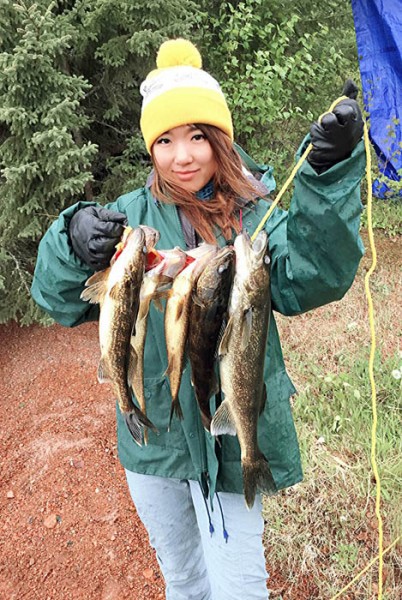 Jenny You and her fiancé, Nick Anderson, caught these walleyes after hiking into a remote lake in Minnesota’s Superior National Forest.
