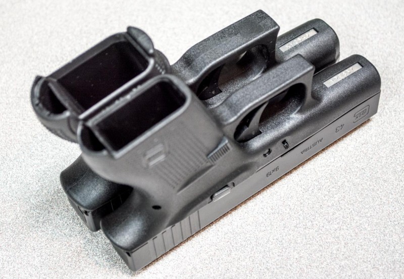 Like the others here, the Glock 43 is a single stack design. It has lower capacity, but is easy to conceal. 