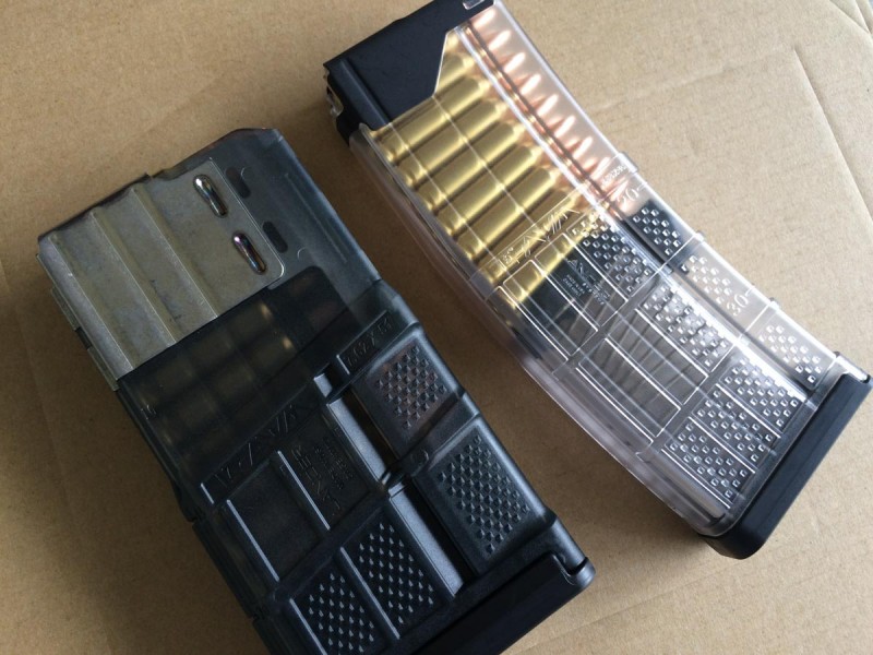 The Advanced Warfighter magazines use metal up to for reliability and see-through polymer for flexibility and to keep tabs on your load status.