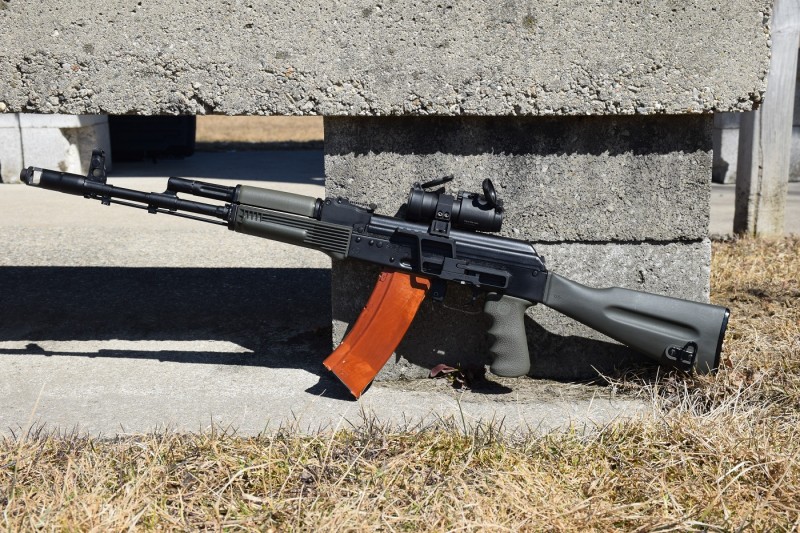 The author's SGL31-47 rifle in 5.45x39mm. This gun also began its life as a Saiga sporter.