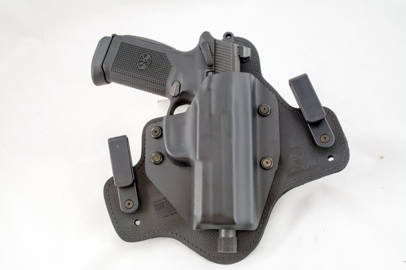 Alien Gear's Cloak Tuck 3.0 IWB holster with a large FNX 45 Tactical pistol.