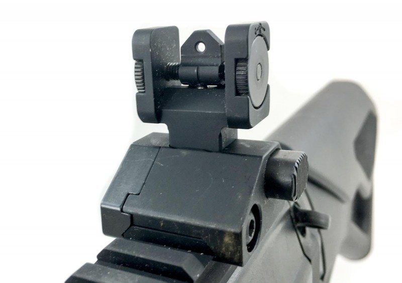 I really like the included flip up sights - they're plenty durable for permanent use.