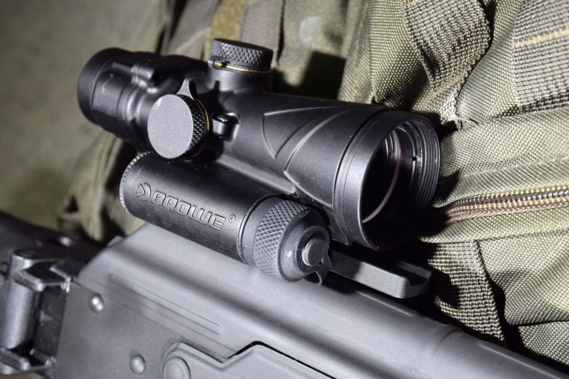 The BTO's illuminated reticle is powered by a single Lithium 123A battery.
