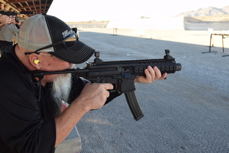 The Sig Sauer MPX in action. This is an SBR variant of the pistol-caliber carbine.