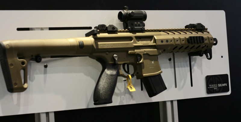 One of Sig's MPX air guns at their SHOT 2016 booth.