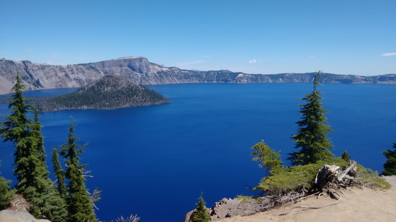 Crater Lake National Park, Oregon, overlooking Wizard island.