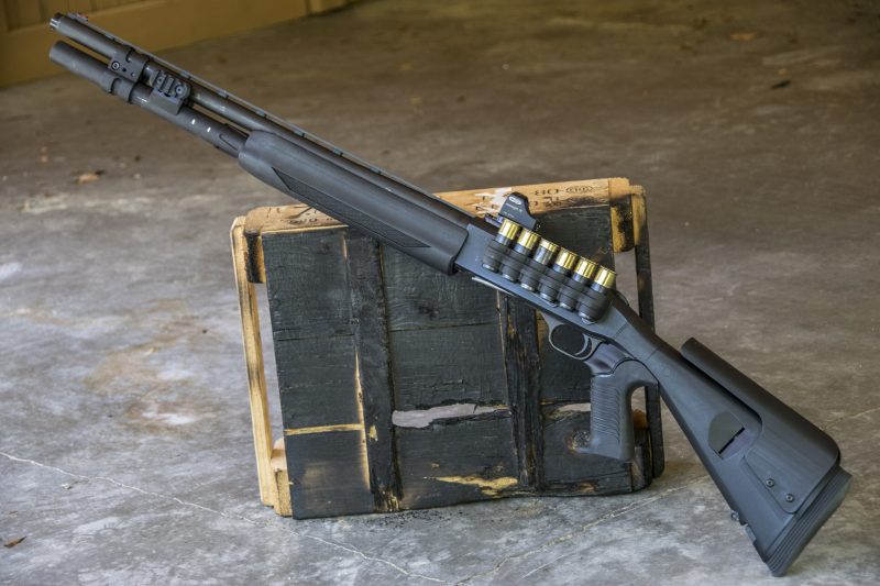 The author’s personal home defense shotgun, a Mossberg 930 PRO with Mesa Tactical Stock, Meopta red dot, and several internal upgrades for increased reliability.