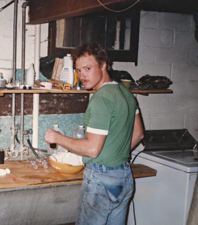 Young Brian Burgeson bottling up some Trail’s End #307 in his basement, about 30 years ago.