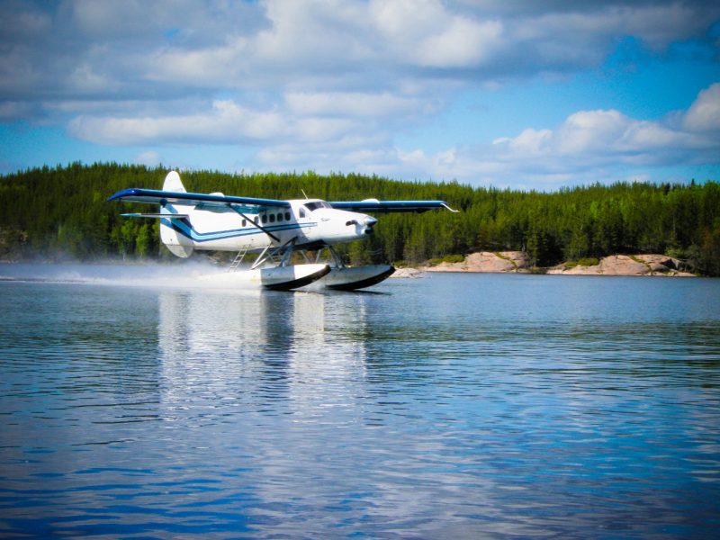 All guests arrive to Aikens Lake Wilderness Lodge via float plane.