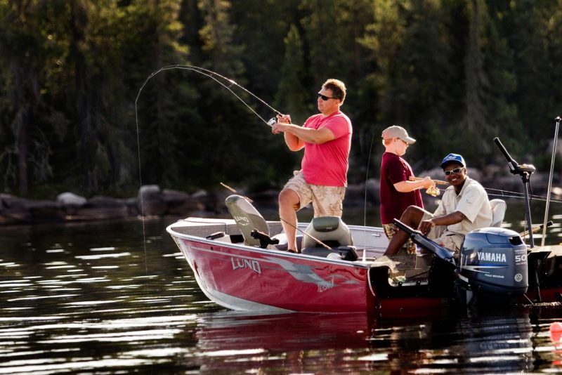 Guests fish in topnotch boats and are provided the best gear and guides at Aikens.