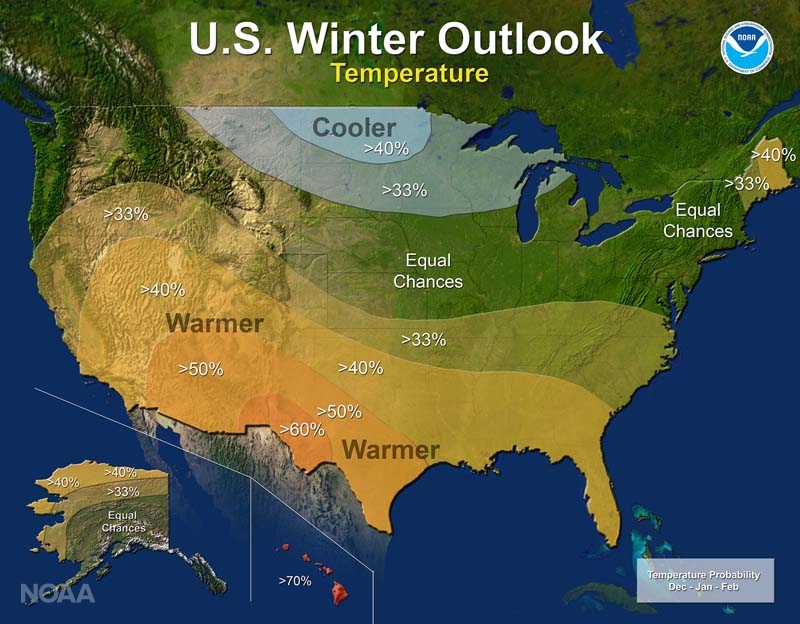 NOAA Temperature Winter Outlook