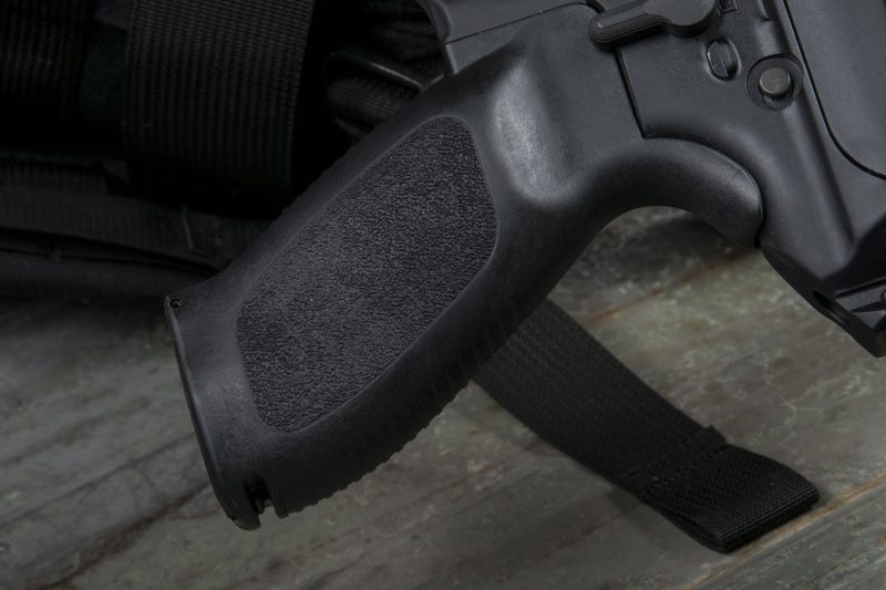 The MPX uses the same swelled-palm pistol grip found on most of SIG's semi-automatic rifles