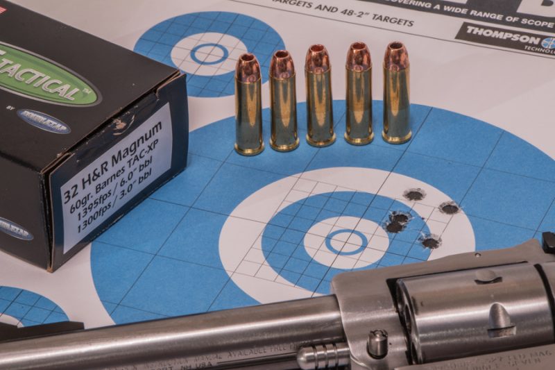 With the ability to fire five cartridges, the Single Seven is very versatile. This 60-grain TAC-XP load from Double Tap is great for small game.