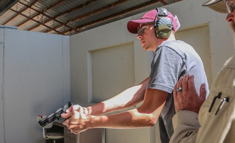 Students in the 250 Pistol Youth Course will learn firearm safety, basic marksmanship, and even how to negotiate a structure in a defensive situation.
