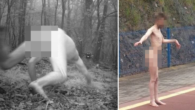 Trailcam Captures Naked man