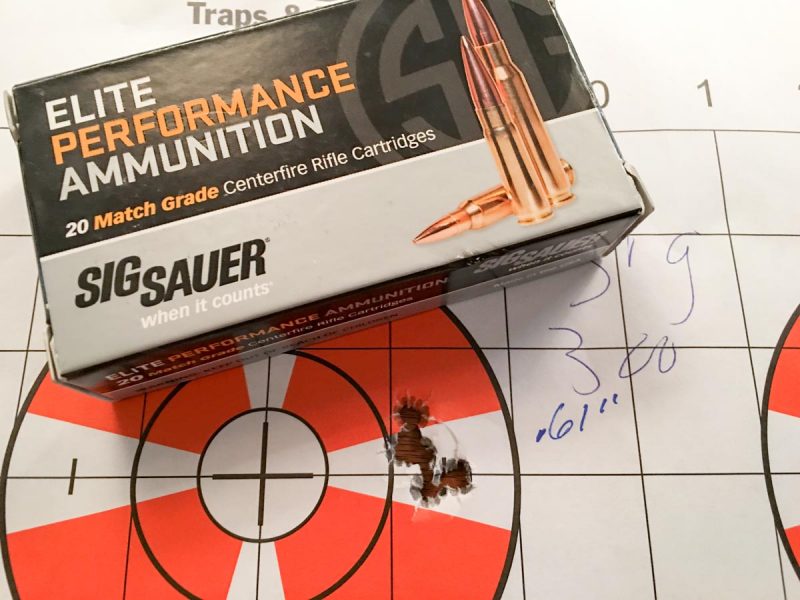 Even with a super-accurate ammo and rifle combination, it’s best to fire a group when zeroing and then use the average center point.